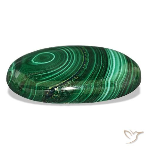 Malachite naturale verde da 30,82 ct, taglio ovale, opaco