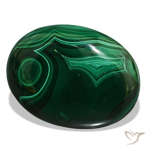 Malachite naturale verde da 53,10 ct, taglio ovale, opaco