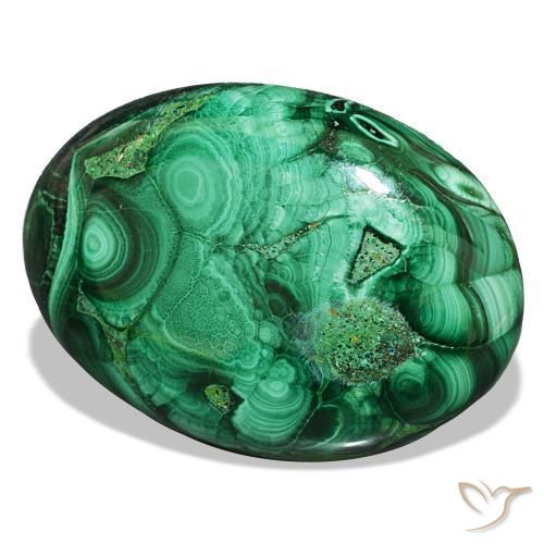 Malachite naturale verde da 43,00 ct, taglio ovale, opaco