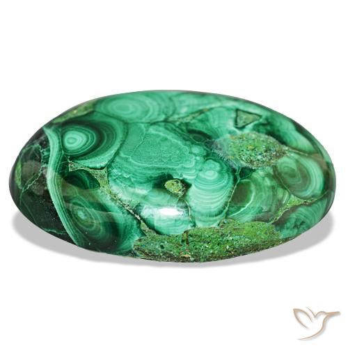 Malachite naturale verde da 43,00 ct, taglio ovale, opaco
