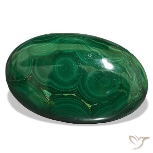 Malachite naturale verde da 40,20 ct, taglio ovale, opaco