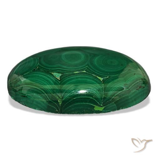 Malachite naturale verde da 40,20 ct, taglio ovale, opaco