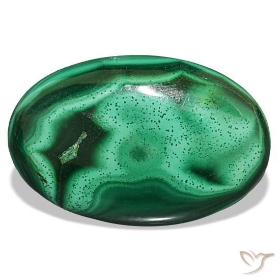 Malachite naturale verde da 27,87 ct, taglio ovale, opaco