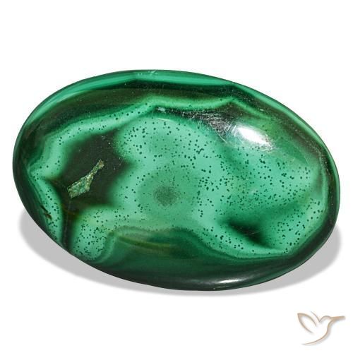 Malachite naturale verde da 27,87 ct, taglio ovale, opaco