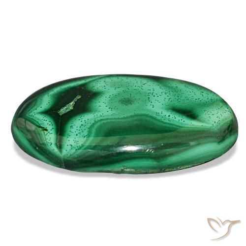 Malachite naturale verde da 27,87 ct, taglio ovale, opaco