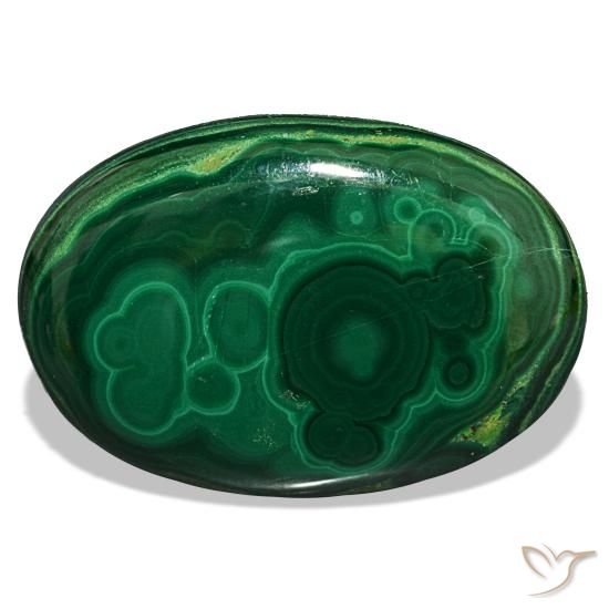 Malachite naturale verde da 39,63 ct, taglio ovale, opaco