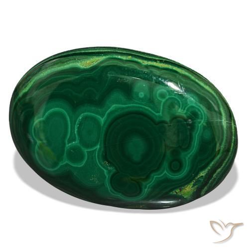 Malachite naturale verde da 39,63 ct, taglio ovale, opaco