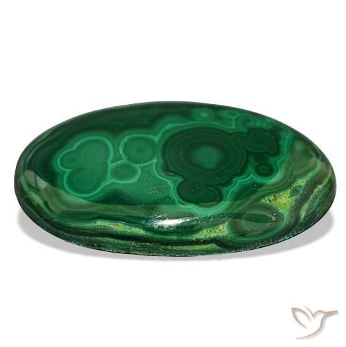 Malachite naturale verde da 39,63 ct, taglio ovale, opaco