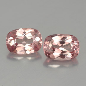 Granato malese naturale rosa da  ct, taglio a cuscino, VVS-VS
