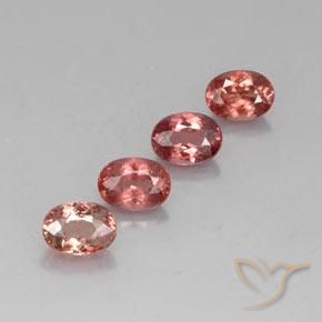 Gemme di Granato malese Rosso chiaro naturale da 4.14 ct, Ovale, VVS-VS