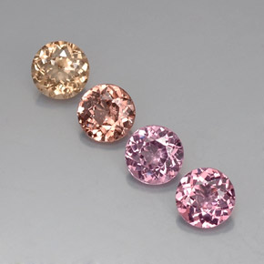Granato malese naturale multicolore da 3,80 ct, taglio rotondo, VVS-VS