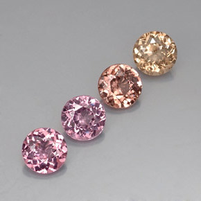 Granato malese naturale multicolore da 3,80 ct, taglio rotondo, VVS-VS