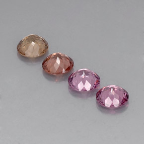 Granato malese naturale multicolore da 3,80 ct, taglio rotondo, VVS-VS