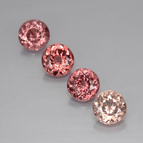 Gemme di Granato malese Multicolore naturale da 4.74 ct, Taglio rotondo, VVS-VS