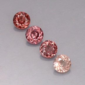 Gemme di granato malese multicolore naturale da 3,36 ct, taglio rotondo, VVS-VS