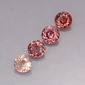 Gemme di granato malese multicolore naturale da 3,36 ct, taglio rotondo, VVS-VS