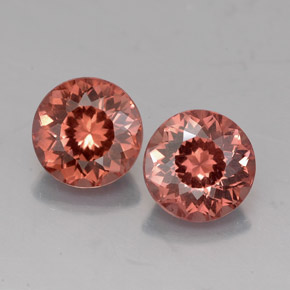 Gemme di Granato malese Rosa arancione naturale da  ct, Taglio rotondo, VVS-VS