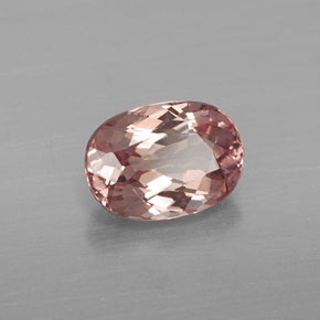 Granato malese rosa chiara naturale da 1,13 ct, taglio ovale, VS