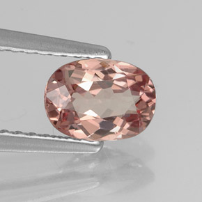 Granato malese naturale rosa da 0,97 ct, taglio ovale, VVS-VS