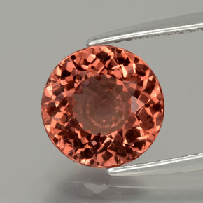 Granato malese Arancione naturale da 3.18 ct, Taglio rotondo, VS-SI