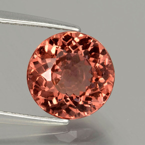 Granato malese Arancione naturale da 3.18 ct, Taglio rotondo, VS-SI