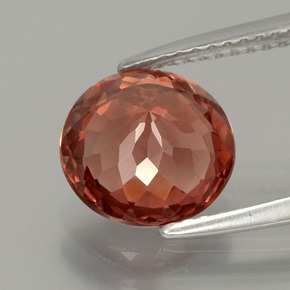 Granato malese Arancione naturale da 3.18 ct, Taglio rotondo, VS-SI