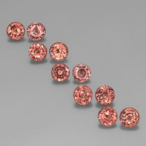 Granato malese naturale arancione da 6,08 ct, taglio rotondo, VS