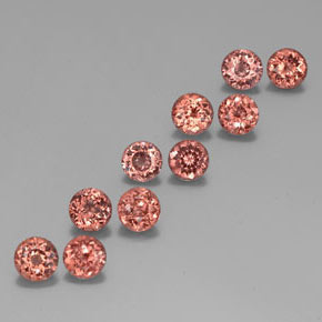 Granato malese naturale arancione da 6,08 ct, taglio rotondo, VS
