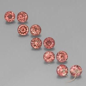 6.99ctw Naturale Rosa medio Granato malese, Rotondo, VS