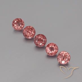 4.58ctw Naturale Rosa medio-scuro Granato malese, Rotondo, VS