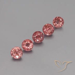 Gemme di Granato malese Rosa medio-scuro naturale da 4.58 ct, Rotondo, VS