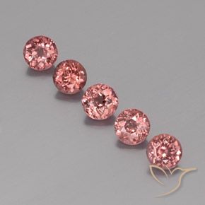 4.07ctw Naturale Rosa intenso rosa Granato malese, Rotondo, VS
