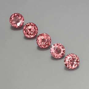 Gemme di Granato malese Rosa arancione naturale da  ct, Taglio rotondo, VS