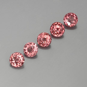 Gemme di Granato malese Rosa arancione naturale da  ct, Taglio rotondo, VS