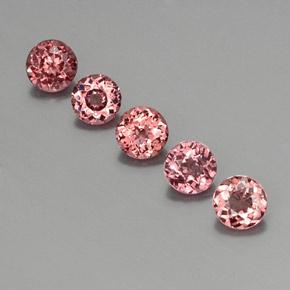 Gemme di Granato malese Rosa arancio naturale da 3.88 ct, Taglio rotondo, VS