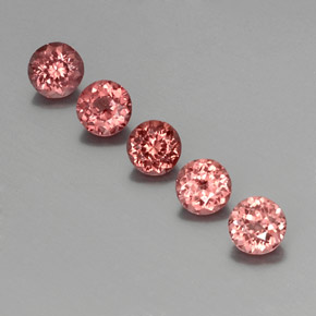 Gemme di Granato malese Rosa arancione naturale da  ct, Taglio rotondo, VS