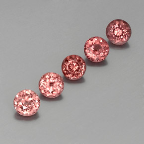 Gemme di Granato malese Rosa arancione naturale da  ct, Taglio rotondo, VS