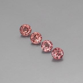 Granato malese naturale rosa da 3,30 ct, taglio rotondo, VS