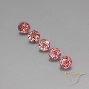 4.38ctw Naturale Rosa rosa Granato malese, Rotondo, VS