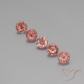 4.49ctw Naturale Rosa medio Granato malese, Rotondo, VS