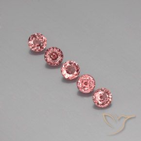 4.05ctw Naturale Rosa medio Granato malese, Rotondo, VS