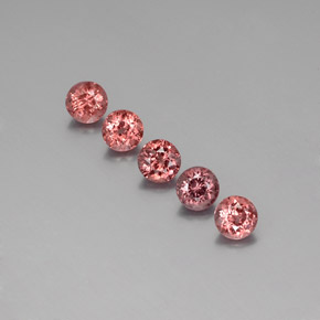 Granato malese naturale arancione da 4,47 ct, taglio rotondo, VS