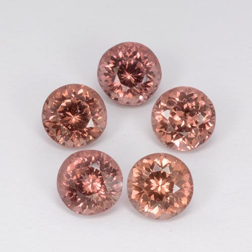 Gemme di Granato malese Rosa arancio naturale da 4.72 ct, Taglio rotondo, VS