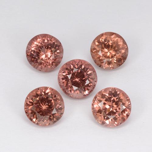 Gemme di Granato malese Rosa arancio naturale da 4.72 ct, Taglio rotondo, VS