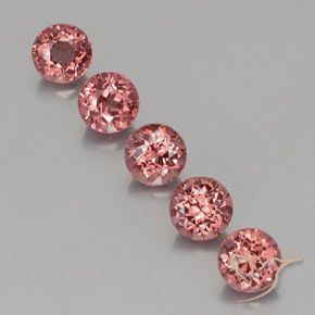 4.32ctw Naturale rosa lampone Granato malese, Rotondo, VS