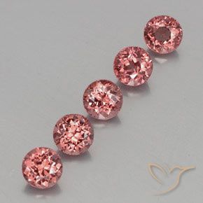 Gemme di Granato malese rosa lampone naturale da 4.32 ct, Rotondo, VS