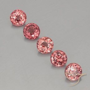4.03ctw Naturale Rosa rosa Granato malese, Rotondo, VS
