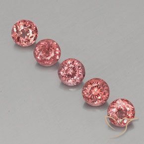 4.26ctw Naturale Rosa rosa Granato malese, Rotondo, VS