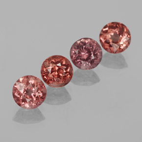 Gemme di Granato malese Rosa medio naturale da 3.23 ct, Taglio rotondo, VS