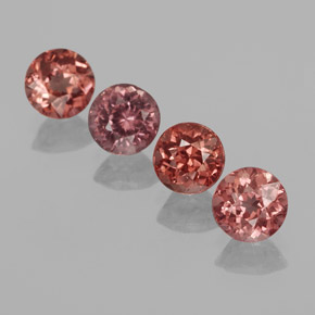 Gemme di Granato malese Rosa medio naturale da 3.23 ct, Taglio rotondo, VS